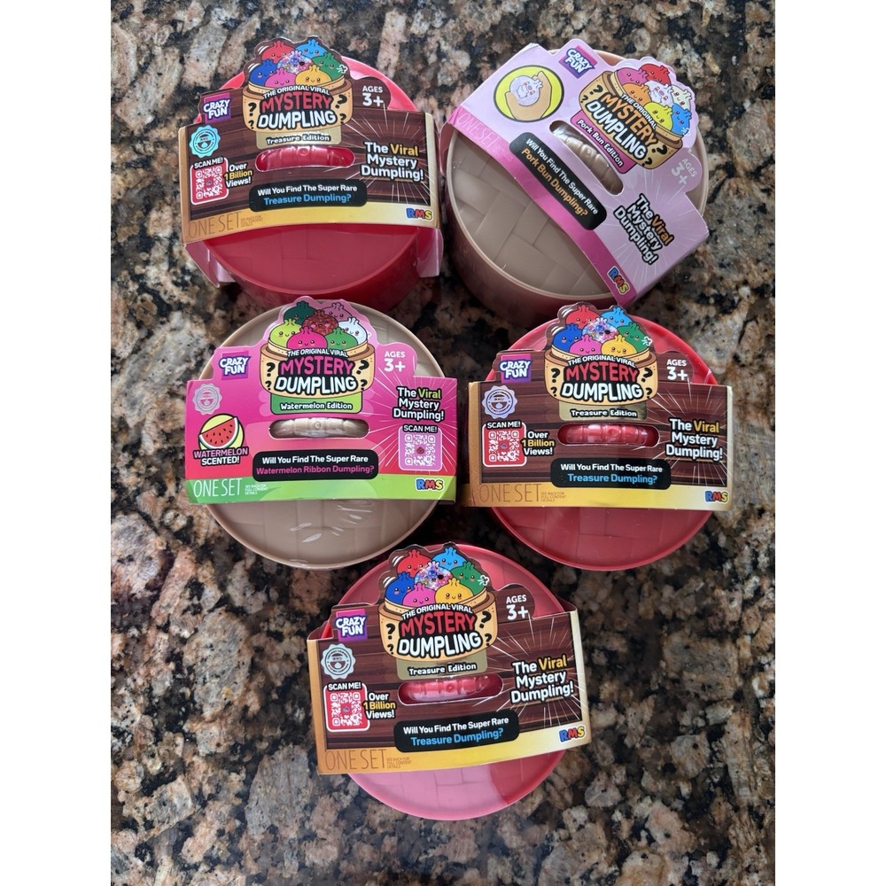 Crazy Fun Mystery Dumpling Set of 5 Editions Squishy Toys New/Sealed